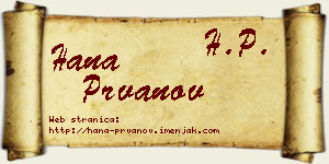 Hana Prvanov vizit kartica